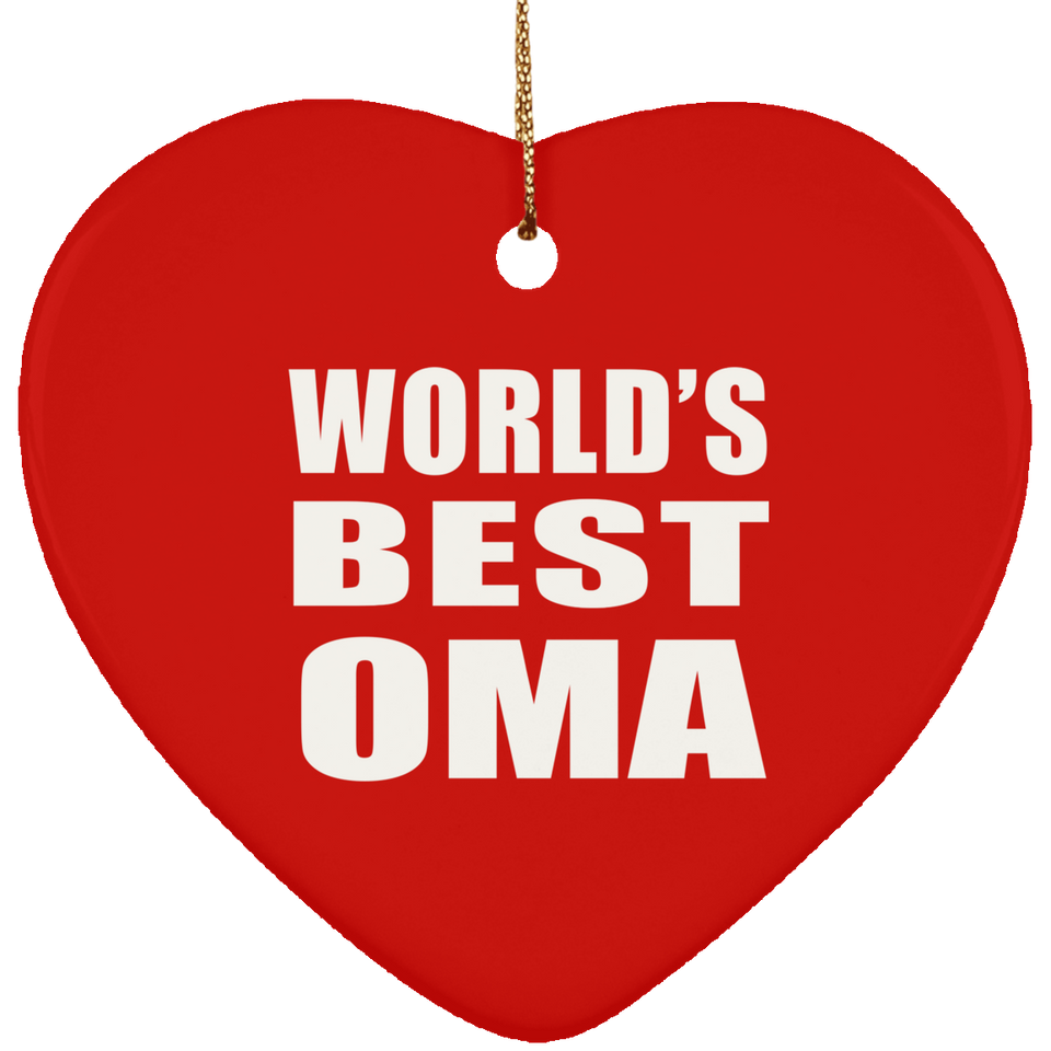 World's Best Oma - Heart Ornament