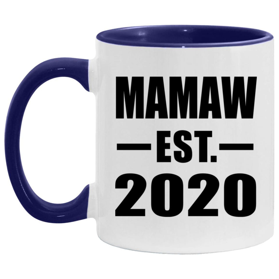 Mamaw Established EST. 2020 - 11oz Accent Mug Purple