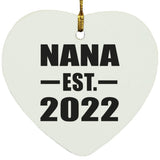 Nana Established EST. 2022 - Heart Ornament