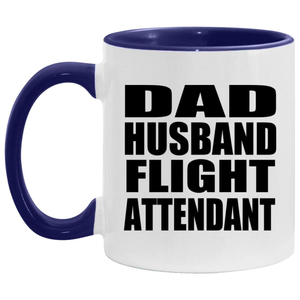Dad Husband Flight Attendant - 11oz Accent Mug Purple