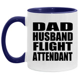 Dad Husband Flight Attendant - 11oz Accent Mug Purple