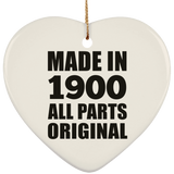 124th Birthday Made in 1900 All Parts Original - Heart Ornament