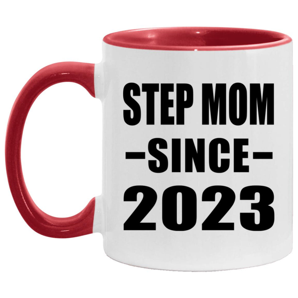 Step Mom Since 2023 - 11oz Accent Mug Red