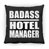 Badass Hotel Manager - Throw Pillow Black