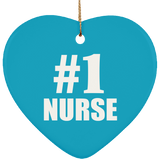 Number One #1 Nurse - Heart Ornament