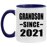 Grandson Since 2021 - 11oz Accent Mug Purple