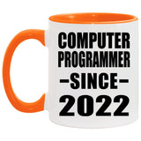 Computer Programmer Since 2022 - 11oz Accent Mug Orange