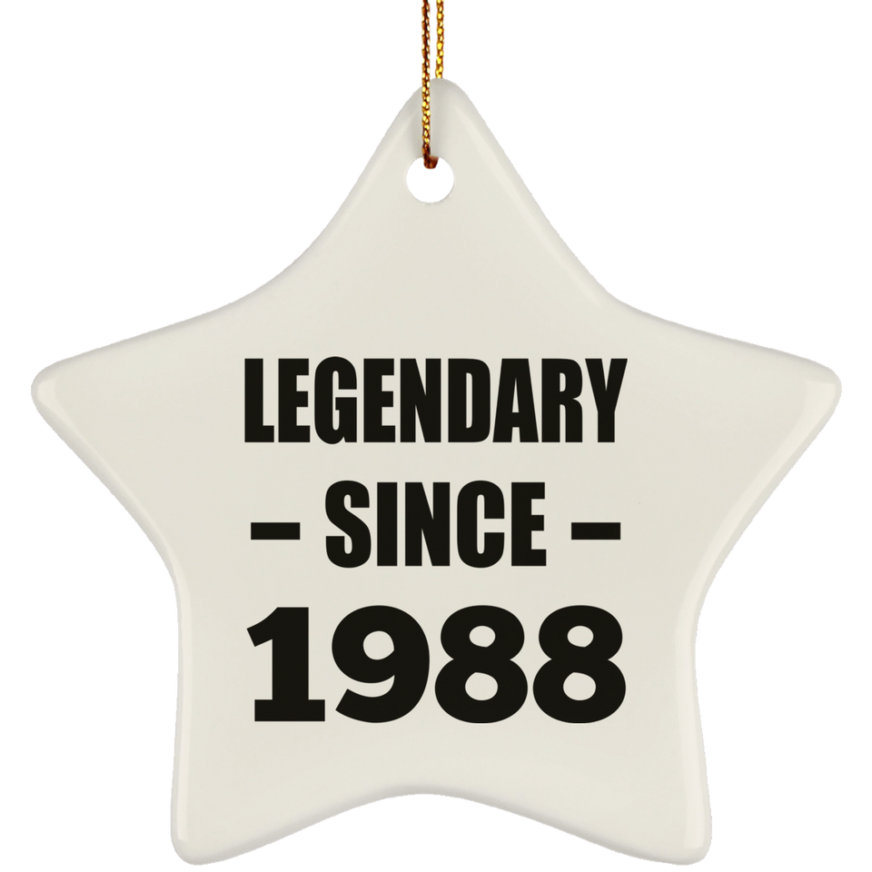 36th Birthday Legendary Since 1988 - Star Ornament