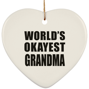 World's Okayest Grandma - Heart Ornament