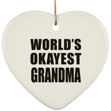 World's Okayest Grandma - Heart Ornament