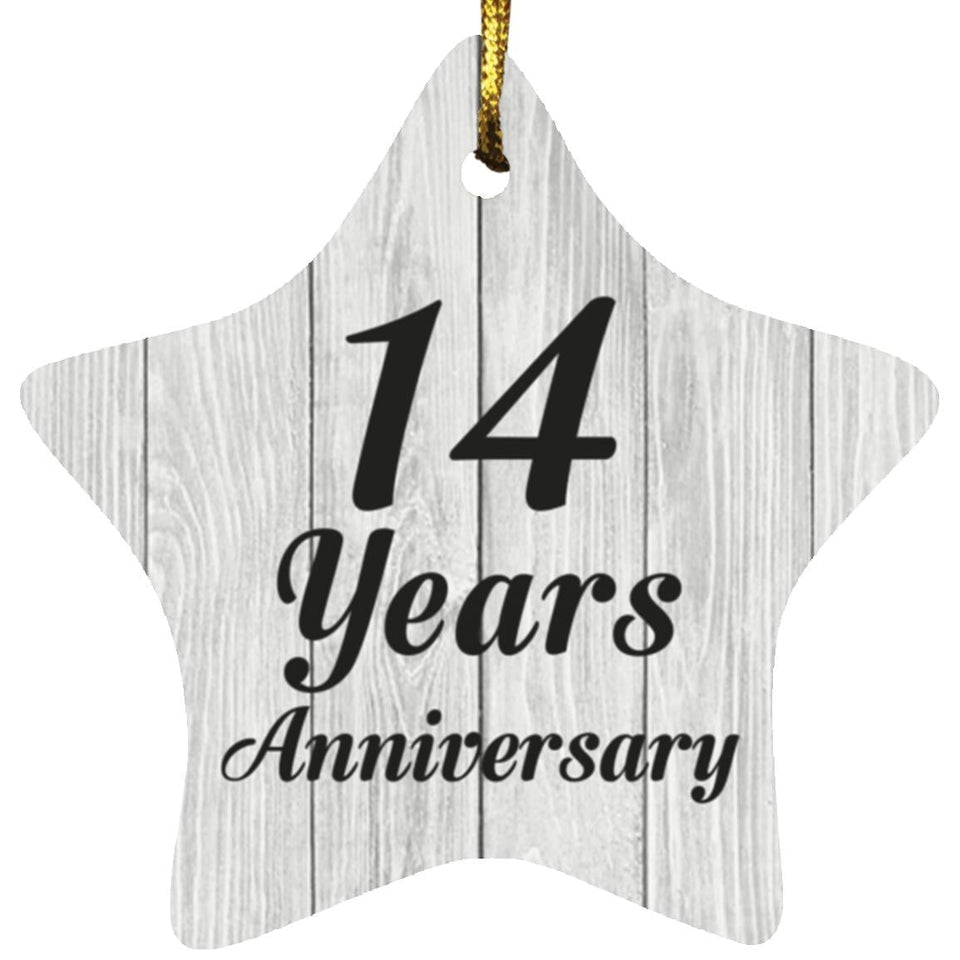 14th Anniversary 14 Years Anniversary - Star Ornament F