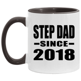 Step Dad Since 2018 - 11oz Accent Mug Black