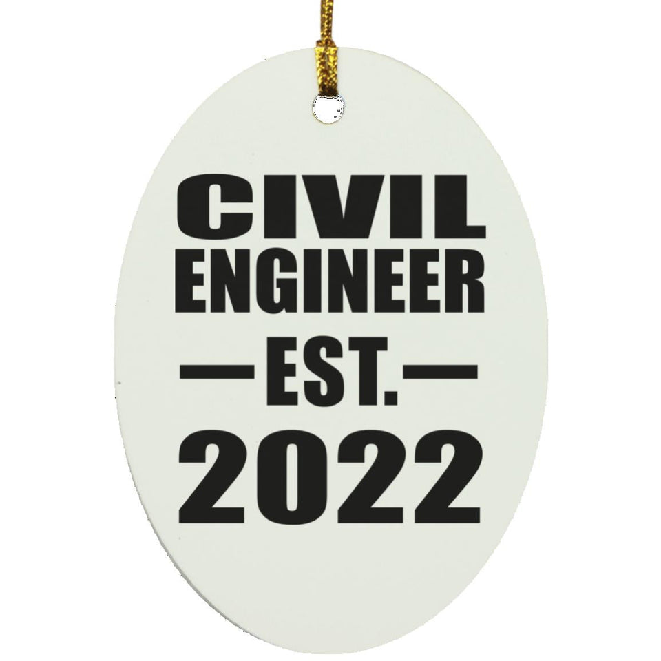 Civil Engineer Established EST. 2022 - Oval Ornament