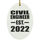 Civil Engineer Established EST. 2022 - Oval Ornament