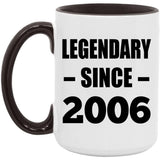 18th Birthday Legendary Since 2006 - 15oz Accent Mug Black