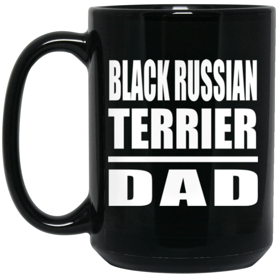 Black Russian Terrier Dad - 15oz Coffee Mug Black