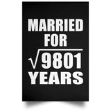 99th Anniversary Married For Square Root of 9801 Years - Poster Portrait