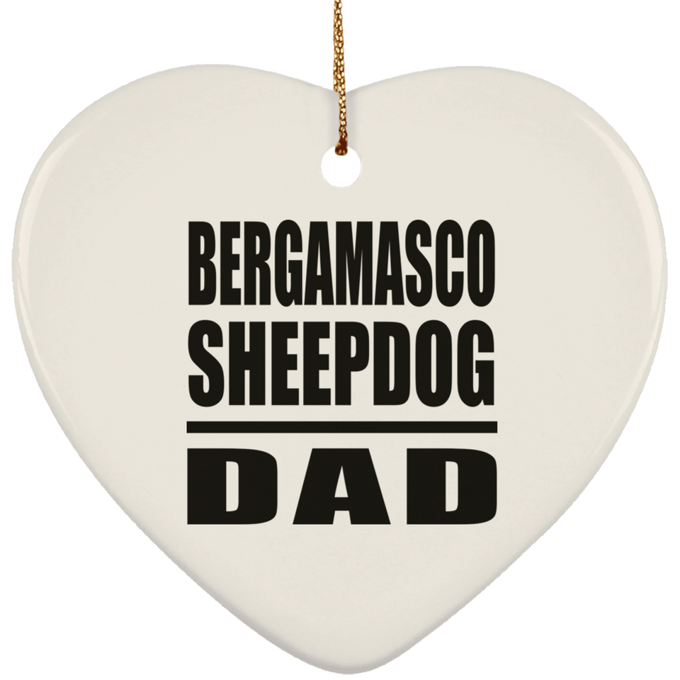 Bergamasco Sheepdog Dad - Heart Ornament