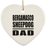 Bergamasco Sheepdog Dad - Heart Ornament