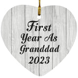 First Year As Granddad 2023 - Heart Ornament F