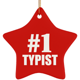 Number One #1 Typist - Star Ornament