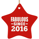 8th Birthday Fabulous Since 2016 - Star Ornament