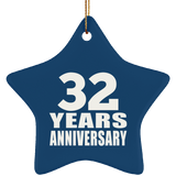 32nd Anniversary 32 Years - Star Ornament