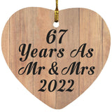 67 Years As Mr & Mrs 2022 - Heart Ornament C