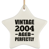 20th Birthday Vintage 2004 Aged Perfectly - Star Ornament