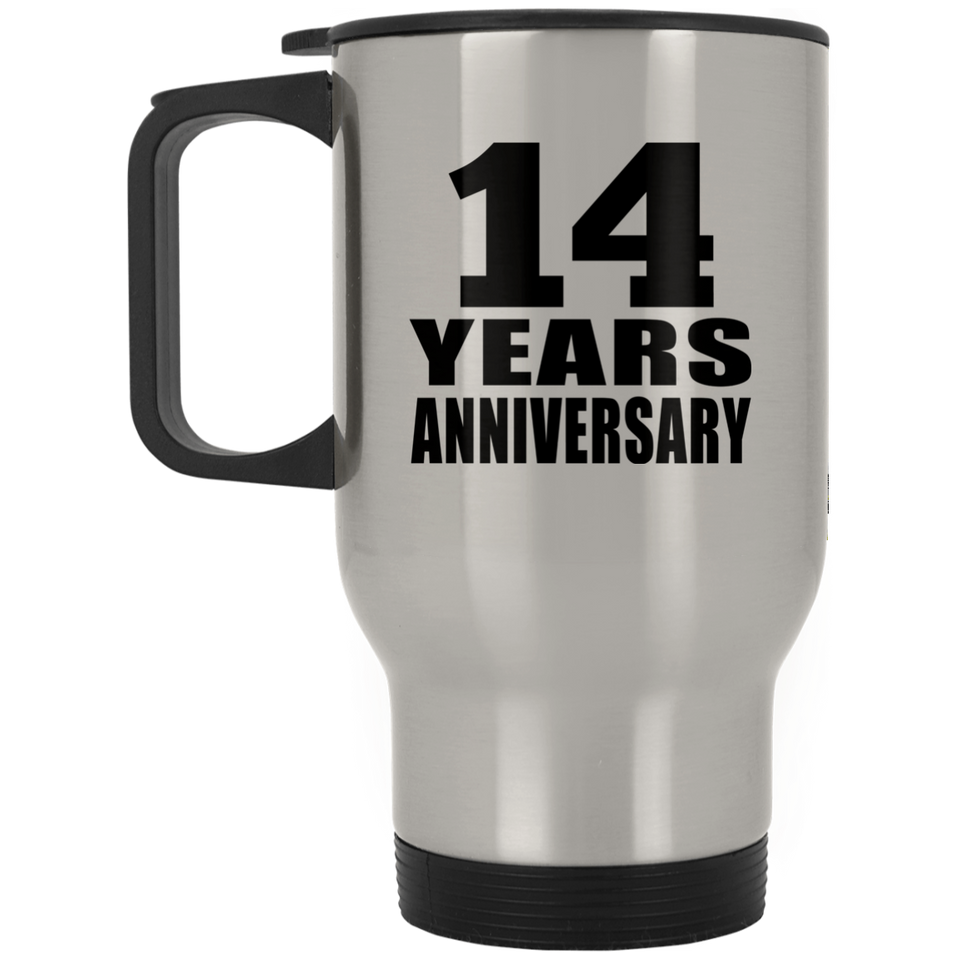 14th Anniversary 14 Years - Silver Travel Mug