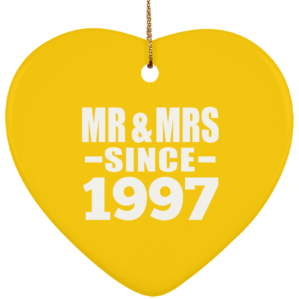 27th Anniversary Mr & Mrs Since 1997 - Heart Ornament