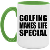 Golfing Makes Life Special - 15oz Accent Mug Green