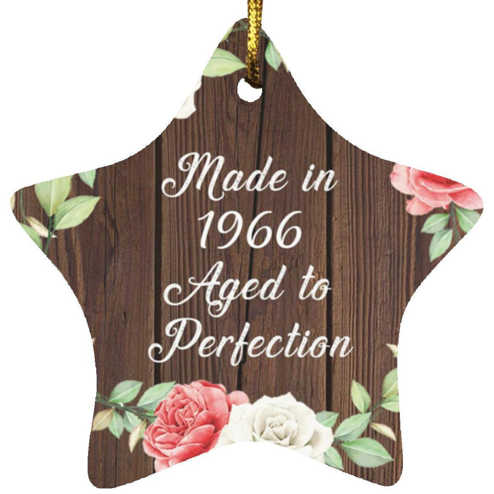 58th Birthday Made In 1966 Aged To Perfection - Star Ornament A
