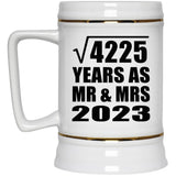 65th Anniversary Square Root of 4225 Years As Mr & Mrs 2023 - Beer Stein