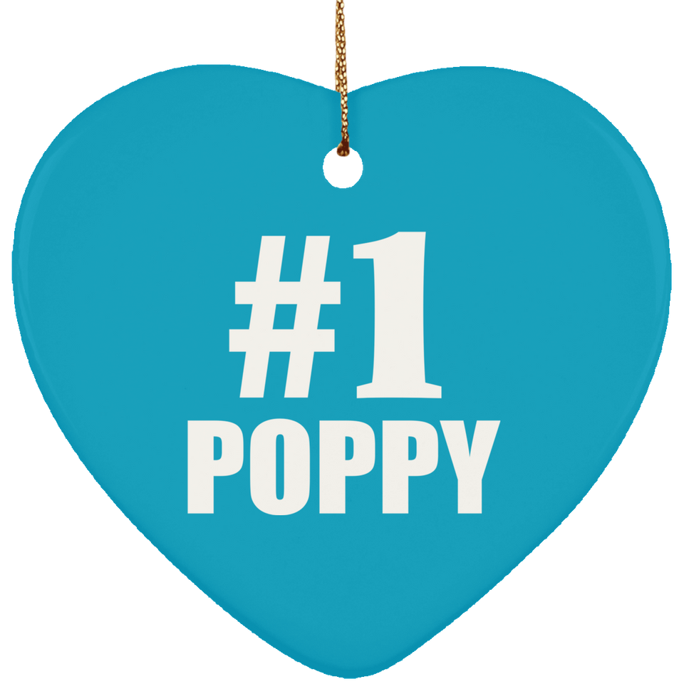 Number One #1 Poppy - Heart Ornament