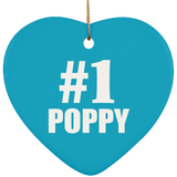 Number One #1 Poppy - Heart Ornament