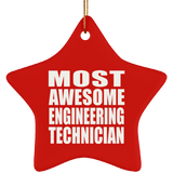 Most Awesome Engineering Technician - Star Ornament
