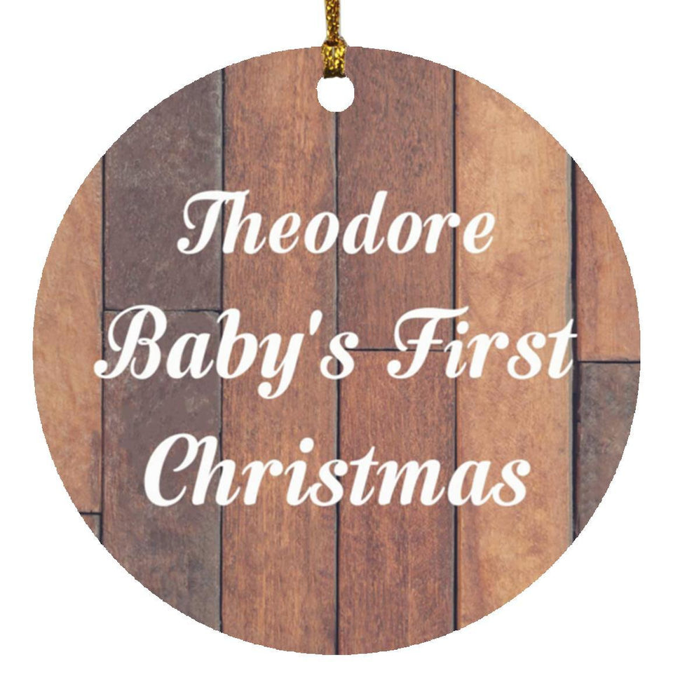 Theodore Baby's First Christmas - Circle Ornament E