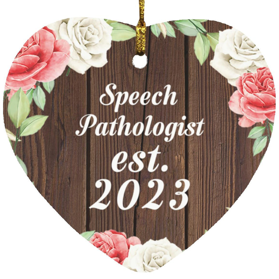 Speech Pathologist Established Est. 2023 - Heart Ornament A