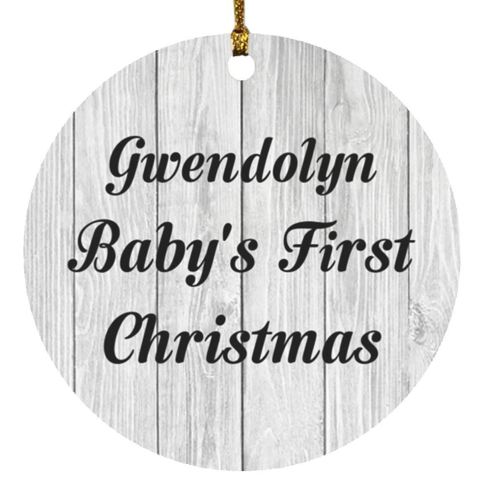 Gwendolyn Baby's First Christmas - Circle Ornament F