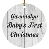 Gwendolyn Baby's First Christmas - Circle Ornament F