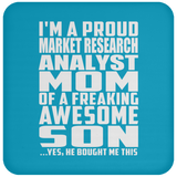 Proud Market Research Analyst Mom Of Awesome Son - Drink Coaster