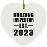 Building Inspector Established EST. 2023 - Heart Ornament