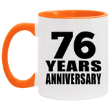 76th Anniversary 76 Years - 11oz Accent Mug Orange