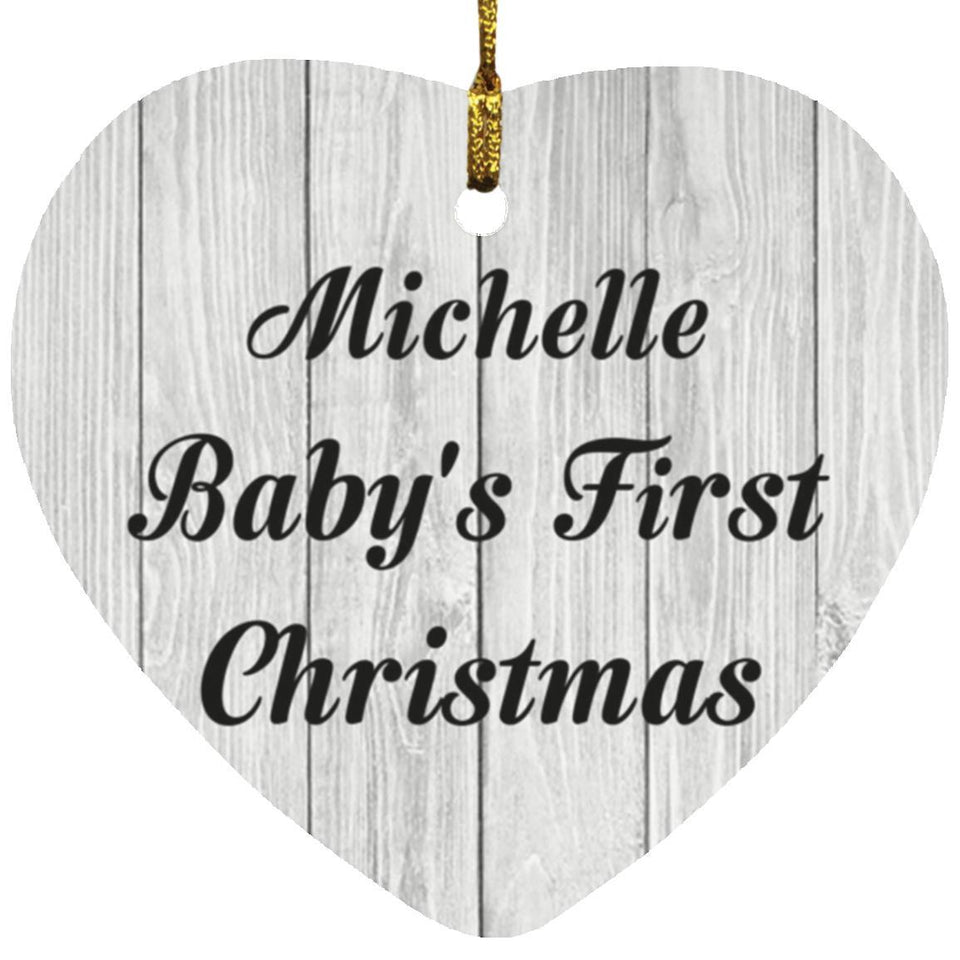 Michelle Baby's First Christmas - Heart Ornament F