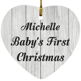 Michelle Baby's First Christmas - Heart Ornament F