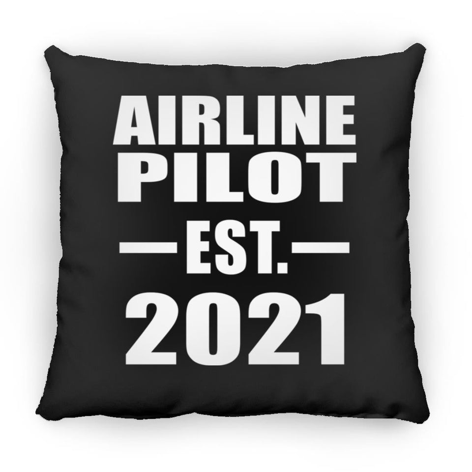 Airline Pilot Established EST. 2021 - Throw Pillow Black
