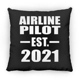 Airline Pilot Established EST. 2021 - Throw Pillow Black