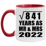 29th Anniversary Square Root of 841 Years As Mr & Mrs 2022 - 11oz Accent Mug Red