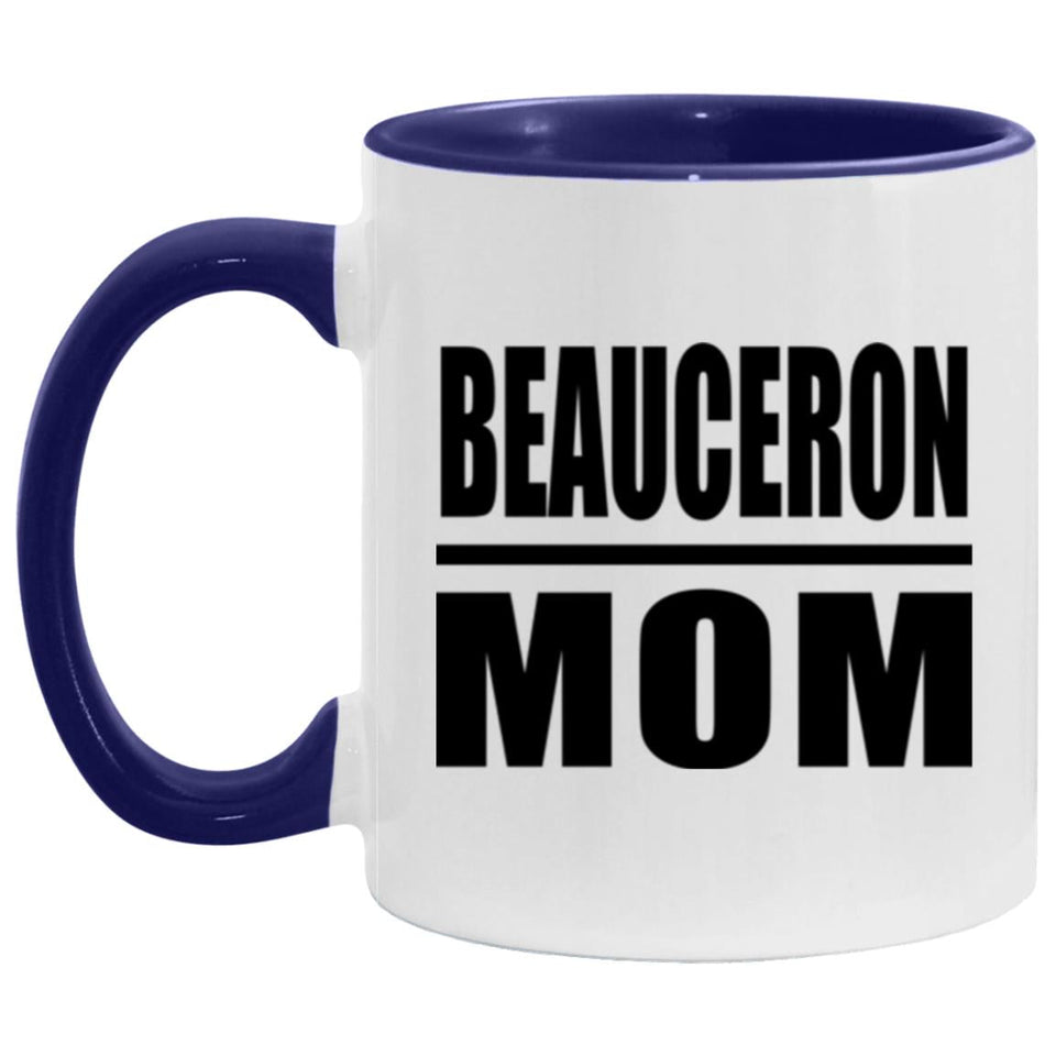 Beauceron Mom - 11oz Accent Mug Purple